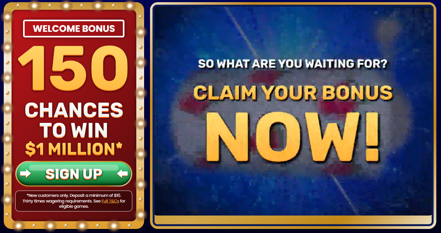 Yukon Gold Casino Welcome Bonus — 150 Chances to Win $1 Million for $10 deposit
